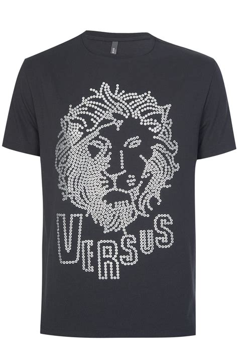 versus versace black lion t-shirt|Versace Versus Lion Fade Crewneck T Shirt Black .